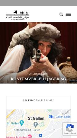 Vorschau der mobilen Webseite www.kostuem-jaeger.ch, Kostümverleih Kostüm Jäger