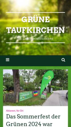 Vorschau der mobilen Webseite www.gruene-taufkirchen.de, Bündnis 90/Die Grünen Taufkirchen