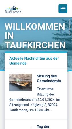 Vorschau der mobilen Webseite www.taufkirchen-mucl.de, Gemeinde Taufkirchen