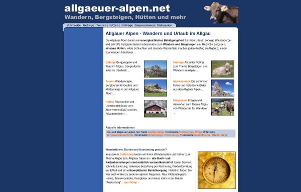 Vorschau von www.allgaeuer-alpen.net, Bergsteigen und Wandern im Allgäu