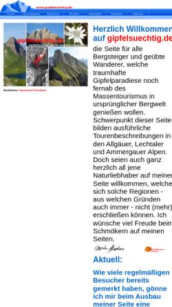 Vorschau der mobilen Webseite www.gipfelsuechtig.de, Gipfelsüchtig - Touren in den Allgäuer Alpen
