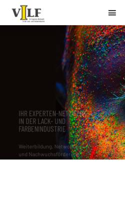Vorschau der mobilen Webseite www.vilf.de, Verband der Ingenieure des Lack- und Farbenfaches e.V. (VILF)