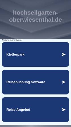 Vorschau der mobilen Webseite www.hochseilgarten-oberwiesenthal.de, Hochseilgarten Oberwiesenthal
