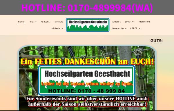 Vorschau von www.hoga-hochseilgarten.de, HOGA - Hochseilgarten