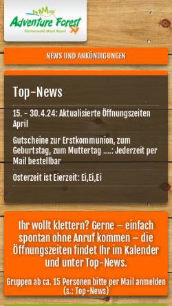Vorschau der mobilen Webseite www.move-up-gmbh.de, Die Mosel Hochseilgärten