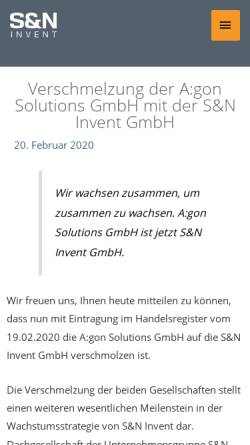 Vorschau der mobilen Webseite www.agon-solutions.de, Agon Solutions GmbH