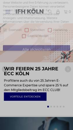 Vorschau der mobilen Webseite www.ecc-handel.de, E-Commerce-Center Handel, Dr. Andreas Kaapke
