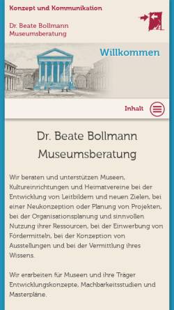 Vorschau der mobilen Webseite www.konzept-und-kommunikation.de, Dr. Beate Bollmann