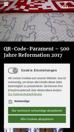 Vorschau der mobilen Webseite www.parament.de, Paramentenwerkstatt der von Veltheim-Stiftung