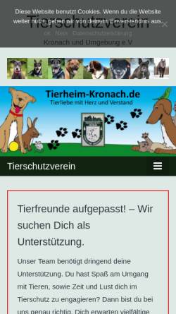 Vorschau der mobilen Webseite tierheim-kronach.de, Tierheim Kronach