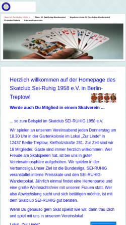 Vorschau der mobilen Webseite www.sei-ruhig.de, Sei Ruhig 1958 e.V.