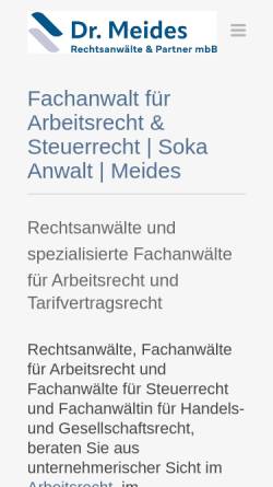 Vorschau der mobilen Webseite www.meides.de, Meides, Rechtsanwalt