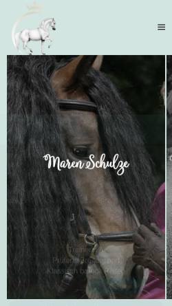 Vorschau der mobilen Webseite www.klassisch-barock-reiten.com, Maren Schulze
