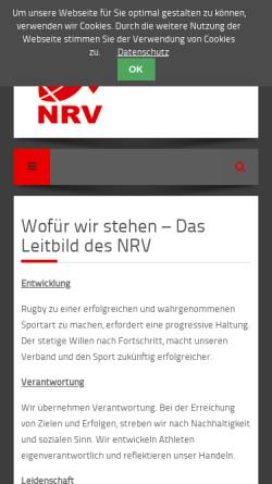 Vorschau der mobilen Webseite www.nrv-rugby.de, Niedersächsischer Rugbyverband