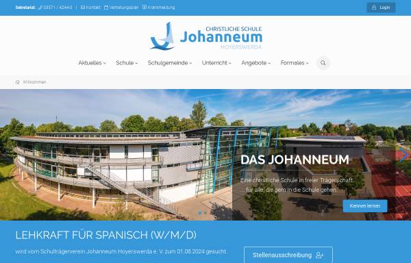 Vorschau von www.johanneum-hoy.de, Christliches Gymnasium Johanneum