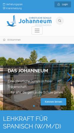 Vorschau der mobilen Webseite www.johanneum-hoy.de, Christliches Gymnasium Johanneum