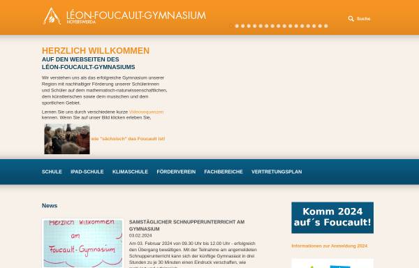 Vorschau von www.foucaultgymnasium.de, Léon-Foucault-Gymnasium Hoyerswerda