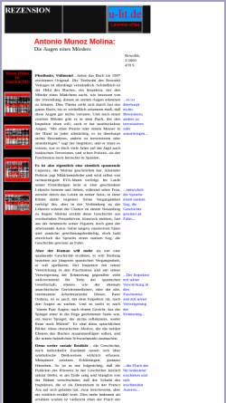 Vorschau der mobilen Webseite www.u-lit.de, Muñoz Molina: Die Augen eines Mörders