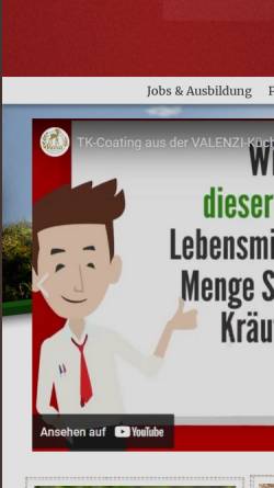 Vorschau der mobilen Webseite www.valenzi.de, Valenzi GmbH & Co.KG Waldfruchtkonserven, Pilzkonserven und Suppeneinlagen