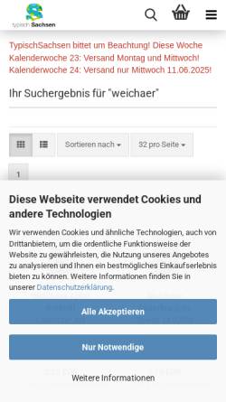 Vorschau der mobilen Webseite www.weichaer.de, Weichaer Obst- und Gemüsekonserven