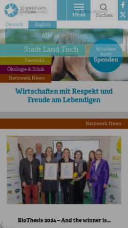 Vorschau der mobilen Webseite www.schweisfurth-stiftung.de, Schweisfurth-Stiftung