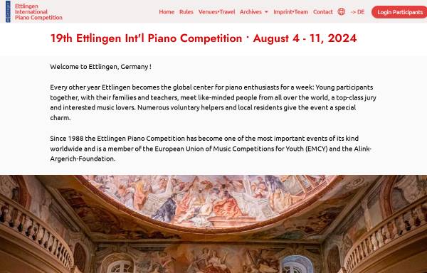 Internationalen Wettbewerb für junge Pianisten Ettlingen