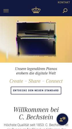 Vorschau der mobilen Webseite bechstein.com, Internationaler Carl Bechstein Klavierwettbewerb Ruhr