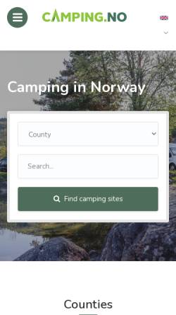 Vorschau der mobilen Webseite www.camping.no, Online-Campingführer