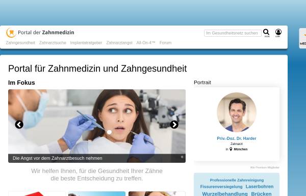 Vorschau von www.portal-der-zahnmedizin.de, Portal der Zahnmedizin