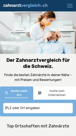 Vorschau der mobilen Webseite www.zahnarztvergleich.ch, Schweizer Zahnarztvergleich