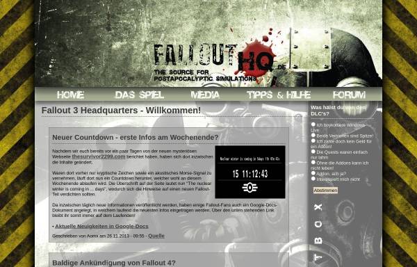 Vorschau von fallout-hq.de, Fallout 3 Headquarter
