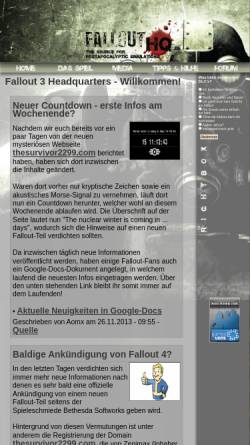 Vorschau der mobilen Webseite fallout-hq.de, Fallout 3 Headquarter