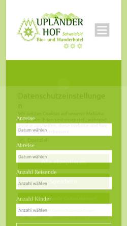Vorschau der mobilen Webseite www.uplaender-hof.de, Upländer Hof