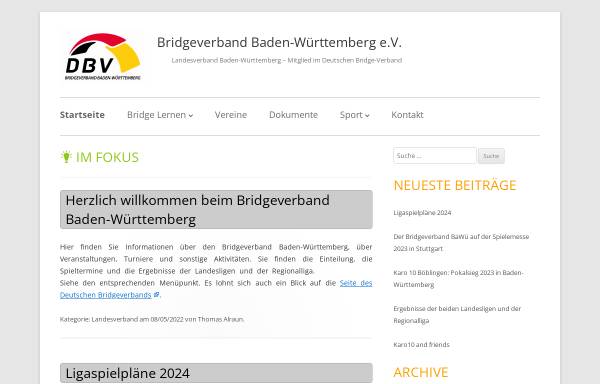 Vorschau von www.bridge-baden-wuerttemberg.de, Landesbridgeverband Baden-Württemberg e.V.