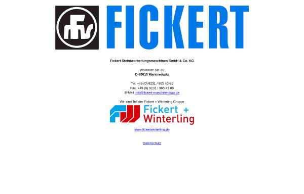 Vorschau von www.fickert-maschinenbau.de, Fickert GmbH & co. KG Steinbearbeitungsmaschinen