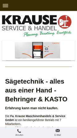 Vorschau der mobilen Webseite www.saegemaschinen4you.com, Maschinen Service Krause, Inh. Werner Krause