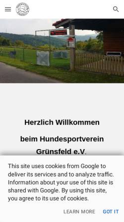 Vorschau der mobilen Webseite hsv-gruensfeld.de, Hundesportverein Grünsfeld e. V.