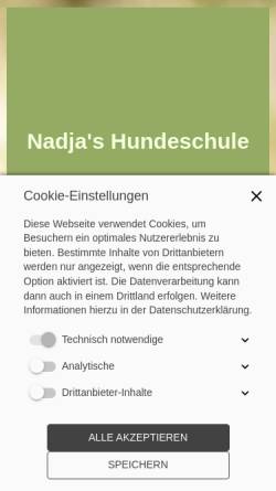 Vorschau der mobilen Webseite www.hundeschule-nadja.de, Nadja's Hundeschule