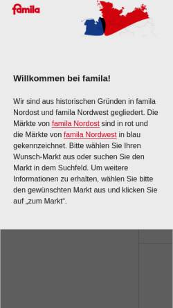 Vorschau der mobilen Webseite www.famila.de, Famila Handelsmarkt Kiel GmbH & Co. KG