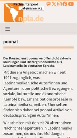 Vorschau der mobilen Webseite www.npla.de, poonal