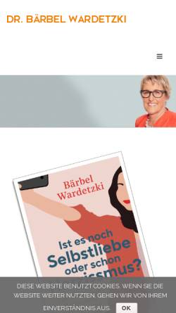 Vorschau der mobilen Webseite www.baerbel-wardetzki.de, Verhaltenstherapie - Dr. Bärbel Wardetzki