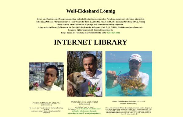 Vorschau von www.weloennig.de, Wolf-Ekkehard Lönnig: Internet Library