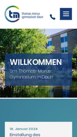 Vorschau der mobilen Webseite www.tmg-daun.de, Thomas-Morus-Gymnasium