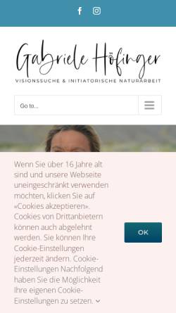 Vorschau der mobilen Webseite www.gabrielehoefinger.at, Gabriele Höfinger - Selbstheilungsarbeit für Frauen