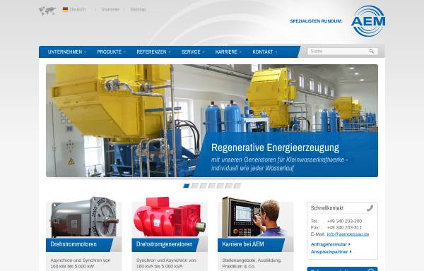Vorschau von www.aemdessau.de, AEM-Anhaltische Elektromotorenwerk Dessau GmbH
