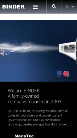 Vorschau der mobilen Webseite www.binder24.com, Binder Antriebstechnik GmbH