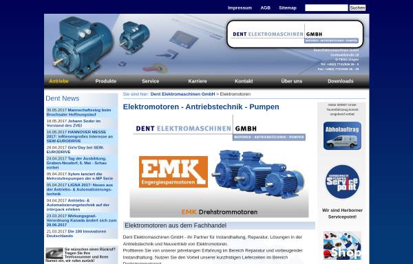 Vorschau von www.dentgmbh.de, Dent Elektromaschinen GmbH