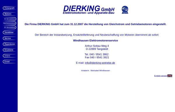 Vorschau von www.dierking-antriebe.de, Dierking GmbH Elektromotoren- und Apparate-Bau