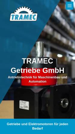 Vorschau der mobilen Webseite www.tramec-getriebe.de, Uwe Pophof - Antriebstechnik & Automation