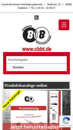 Vorschau der mobilen Webseite www.bornemann-befestigungstechnik.de, Carola Bornemann Befestigungstechnik